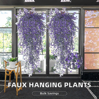 Plantes artificielles suspendues en plastique écologique avec feuilles vertes de 80 cm pour l'aménagement paysager et la décoration intérieure (vente en gros)