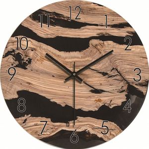 Reloj de Pared de Madera Estilo Galería de Arte, Reloj Redondo Creativo con Acabado de Madera, Regalo Ideal para el Hogar, Sala de Estar o Galería - Product Image 1