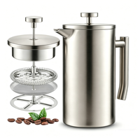 Cafetière isotherme à double paroi en acier inoxydable de 34 oz pour café froid, presse française, vente chaude