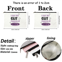 I Got My Clit Pierced at Clarie's Pattern Trousse de maquillage personnalisée, sac de rangement de voyage pour articles de toilette, pochette à cosmétiques, enterrement de vie de jeune fille