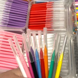 Nouvelles brosses interdentaires en forme de I, 80 pièces/boîte, 0,6-1,5 mm, pour le nettoyage interdentaire, soins bucco-dentaires, orthodontie, fil dentaire en forme de I - Product Image 4