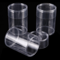Éponge à maquillage, emballage en plastique transparent en forme de cylindre, tubes en plastique pour éponge de beauté