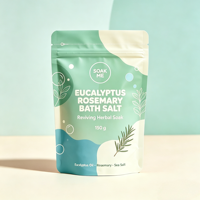 Sachet Doypack Personnalisé avec Logo, Finition Mate, en Aluminium Alimentaire, Doublure en Feuille d'Aluminium, Refermable avec Fermeture Éclair, Thermoscellable, pour Sels de Bain, Vente en Gros