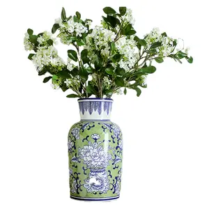 Chinesische Keramik vase hand bemalt blau und weiß Keramik klassische Chinoiserie dekorative kreative Handwerk