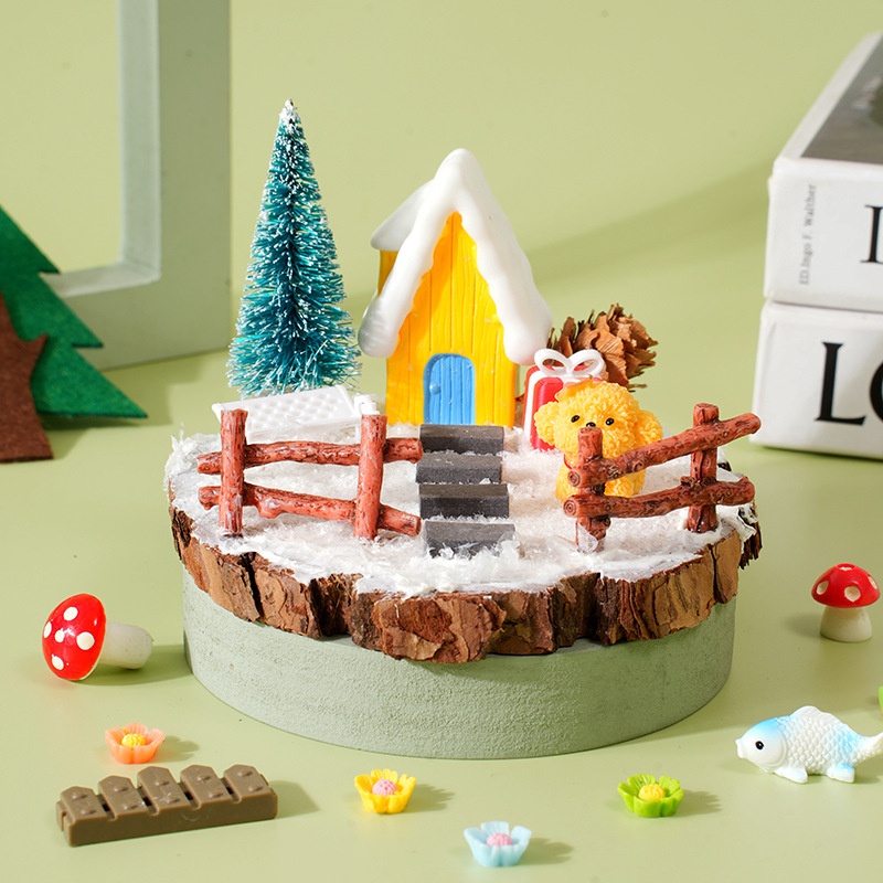 Kit de materiales para micro-paisaje: cabaña de invierno