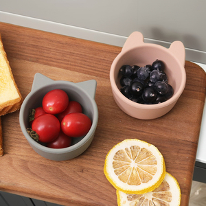 2025 usine directe sans BPA Silicone bébé bol Design moderne en forme de dessin animé de lapin de chat pour le stockage des aliments pour bébé d'aspiration - Product Image 4