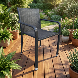 Fauteuil de jardin en rotin tressé moderne de qualité supérieure, imperméable, KD, pour intérieur/extérieur, balcon, toutes saisons - Product Image 6