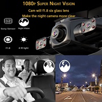 Kamera hitam mobil 4 kamera 2 inci hd 4ch 1080P kamera mobil WIFI bawaan kamera malam g-sensor Dvr mobil depan dan belakang