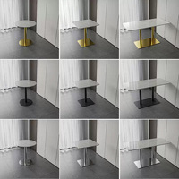 Vente flash - Tables de bistrot en marbre pour restaurant, fast-food, café, en acier inoxydable pour café
