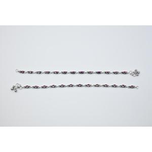 Bracelet de cheville Payal tibétain vintage oxydé avec améthyste en forme de goutte d'eau sertie à la griffe, bijou pour femme, cadeau - Product Image 3