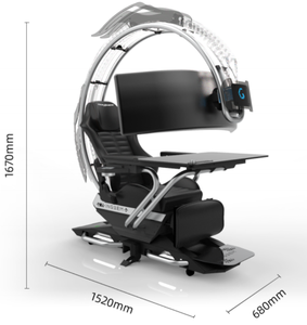 INGREM C4 <span class=keywords><strong>Owlet</strong></span> zéro gravité inclinable chaise cockpit bleu dent haut-parleur soutien lombaire course siège support 1 moniteur chaise cockpit - Product Image 3