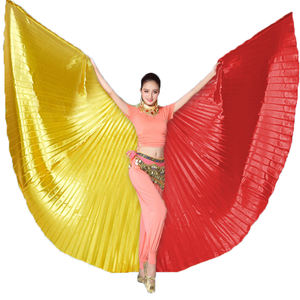 عباءة مهرجان الهالوين ثنائية اللون مع أجنحة إيزيس للرقص الشرقي للبالغين مع عصا - Product Image 2