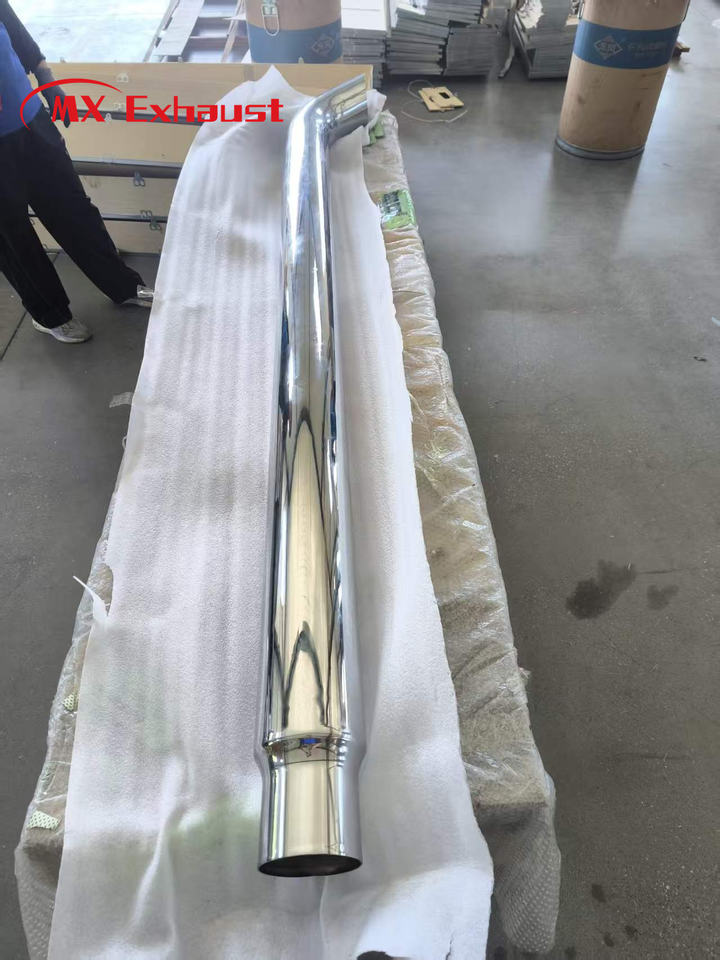 Custom Exhaust Heavy Duty Truck Parts Pipe Curved Chrome Truck Stack ...