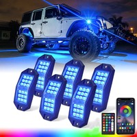 Luces LED ultrabrillantes de roca de 6 colores gran angular para RGB sólido ABS cuerpo ligero RF mandos a distancia APP Auto Exterior