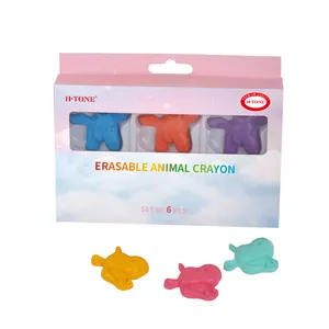 H-TONE High Quality Color Kids Drawing Non-toxic Quick Dry Crayons For Kids Wholesale Animal Shapes Crayons