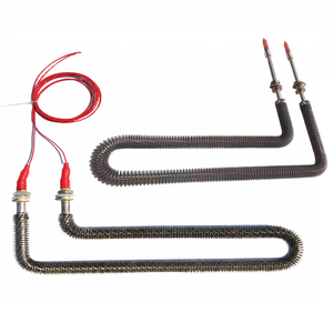 Elemento calefactor industrial de acero inoxidable en forma de L con aletas - Product Image 2