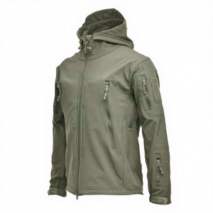Direct Factory Wholesale Men's Hooded Canvas Softshell Waterproof Jacket Custom Logo Outdoor Gear High Quality Polyester Warm - Product Image 4