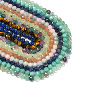 14 sortes de pierres de soleil naturelles 6-10mm pierre précieuse pierre ronde à facettes perles en vrac cristal énergie pour la fabrication de bijoux 15" - Product Image 1