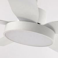 Ventilateur de plafond intérieur encastré avec lumière et télécommande 42 46 52 54 pouces Kit de lumière de ventilateur de plafond Wifi moderne noir 5 pales