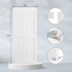 Kit de porte de grange GUJIE DIY à 2 vantaux - Emballage plat à démonter, facile à assembler et à installer - Product Image 4