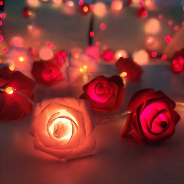 Kanlong Romantic Room Decorative Lights Creative Proposal Valentine's Day LED Rose Light String