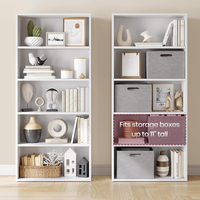 Étagère de présentation moderne à 5 niveaux Meubles en fer pour bureau à domicile Salon Chambre à coucher Bibliothèque Rangement sur pied
