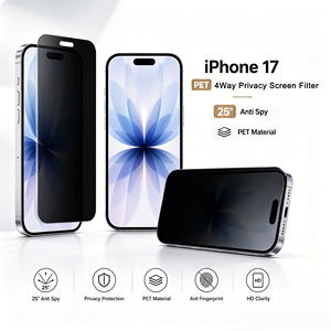 Filtro de Privacidad de Cobertura Total <span class=keywords><strong>4</strong></span> Lados Protege tu Información para iPhone 17 18 <span class=keywords><strong>Pro</strong></span> Max, Corte de Luz Azul, Mate, Antideslumbrante, Sin Burbujas - Product Image 1