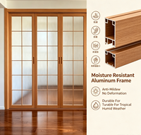 Porte coulissante moderne en aluminium à vitrage simple pour une séparation étanche, résistante à l'humidité et peu encombrante dans la cuisine ou la chambre