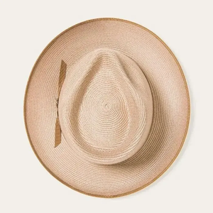 Chapeau Fedora en paille unisexe, chapeau de soleil Panama à large bord avec bande noire, chapeau Fedora de plage d'été pour hommes et femmes - Product Image 4