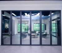 Puertas Exteriores Plegables de Aluminio de Alta Resistencia con Certificación CE, Vidrio Aislante Templado Doble para Jardín, Villa, Hotel, Estilo Moderno