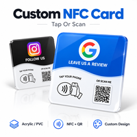 Plaque d'avis NFC en acrylique imprimée sur mesure avec code QR et support adhésif – Affichage 'Touchez pour avis' pour comptoirs de caisse de boulangerie