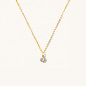 Collana <span class=keywords><strong>solitario</strong></span> in oro placcato rodiato <span class=keywords><strong>con</strong></span> cornice per festa di nozze fidanzamento o anniversario alla moda catena a maglie - Product Image 2