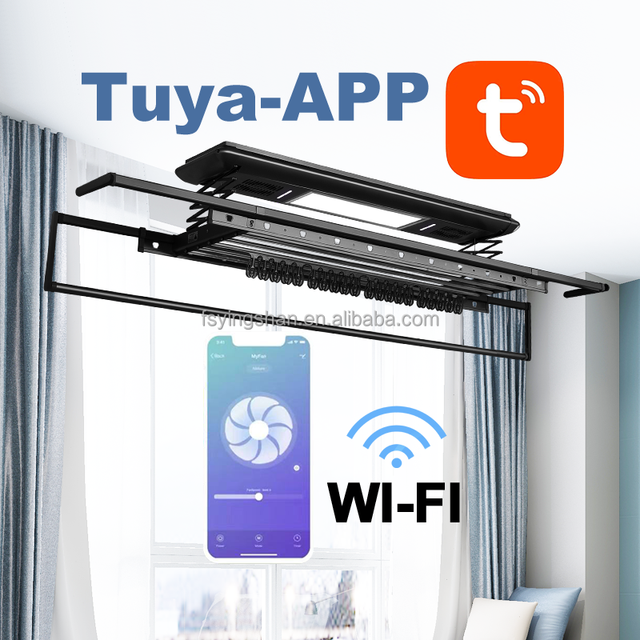 Wholesale Upgraded Ceiling Mount Electric Automatic Lifting Laundry Cloth Drying Rack Foldable Heater Airer Hanger Clothes Dryer