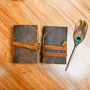 Handcrafted Genuine Leather Vintage Journal <b>A5</b> Diary <b>Notebook</b> with Deckle Edge Paper Leather Planner Writing <b>Notebook</b> Corporate - Product Image 3