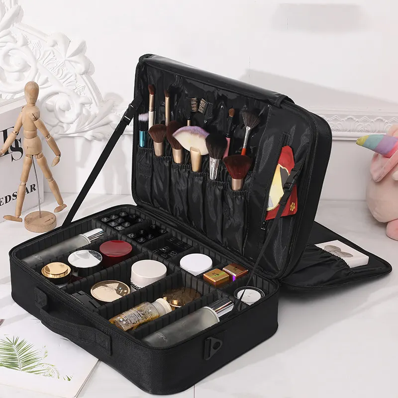 Hoogwaardige Reis Make-Up Tas Met Spiegel Make-Up Train Case Beauty Cosmetische Box Make-Up Organizer Opbergdoos
