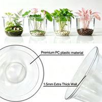 Pot de fleurs hydroponique rond transparent en plastique pour la culture verticale intérieure et la décoration de la maison