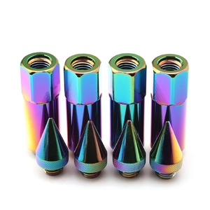 20 pièces Écrous de roue à pointes 60 mm M12x1.5/M12x1.25 en aluminium 7075, écrous de tuning allongés 60 °   Siège conique pour jantes de course JDM - Product Image 4