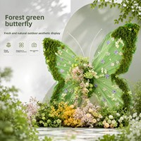 Kupu-kupu Bunga Buatan 3D Raksasa, Dekorasi Tahan Air untuk Pernikahan, Penghiasan Toko, Mall & Rangkaian Bunga Dinding untuk Pesta