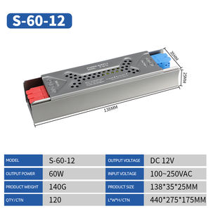 Groothandel Ultra-Dunne Slanke 12V/24V <span class=keywords><strong>LED</strong></span> <span class=keywords><strong>Driver</strong></span> 60W-400W AC-DC Schakelende Voeding Striplicht Tin Box <span class=keywords><strong>Dali</strong></span> Enkelvoudige Uitgang - Product Image 4