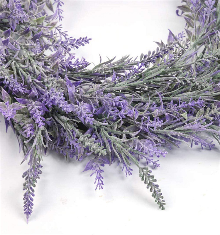 19inch Artificial Lavender Wreath for Front Door Farmhouse  Wall Window Indoor Outdoor Decor