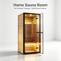 Kabin Sauna Hemlock Inframerah Jauh untuk 1-2 Orang, untuk Pengguna Rumah Keluarga, Kamar Mandi Dalam Ruangan, Ruang Sauna Kayu untuk Detoksifikasi dan Menghilangkan Stres