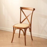 Chaise de salle à manger en bois massif de style vintage américain, dossier en rotin, empilable, pour restaurant, hôtel, mariage, banquet, maison