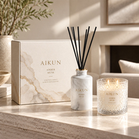 AIKUN  ODM Coffret Cadeau Parfum Personnalisé Contrôle Qualité Rigoureux Marque Privée Diffuseur à Bâtonnets et Bougie Parfumée