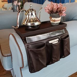 Organizer per Bracciolo del <span class=keywords><strong>Divano</strong></span> in Pelle, Borse Portaoggetti Multifunzione Ecologiche con <span class=keywords><strong>Porta</strong></span> <span class=keywords><strong>Telecomando</strong></span> per Soggiorno - Product Image 4