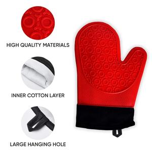 High Quality <b>Silicone</b> Oven Mitts with Dots Heat Protection <b>Gloves</b> for Kitchen Microwave Oven - Product Image 4