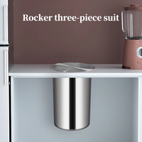 Comptoir de cuisine en acier inoxydable Poubelle intégrée à 3 ensembles Classification domestique Seau à déchets de cuisine Costume Cleani caché