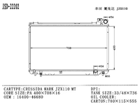 Radiateurs de refroidissement JD 22202 pour Toyota Cressida Mark JZX 110 MT Radiateur 16400-46680 Radiateur de refroidissement d'huile