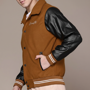 Veste Letterman pour hommes à séchage rapide de qualité fine à bas prix quantité en vrac patchs de broderie veste universitaire pour hommes - Product Image 1