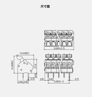 Bloc de bornes à ressort de qualité stable pour PCB, connecteur sans vis à 45 degrés 5,0 mm avec bouton