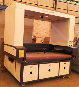 Thêu Phù Hiệu Vải Dệt May Vải Nhãn YH1810 Tầm Nhìn CCD <span class=keywords><strong>Laser</strong></span> Máy Cắt Giá Để Bán - Product Image 3